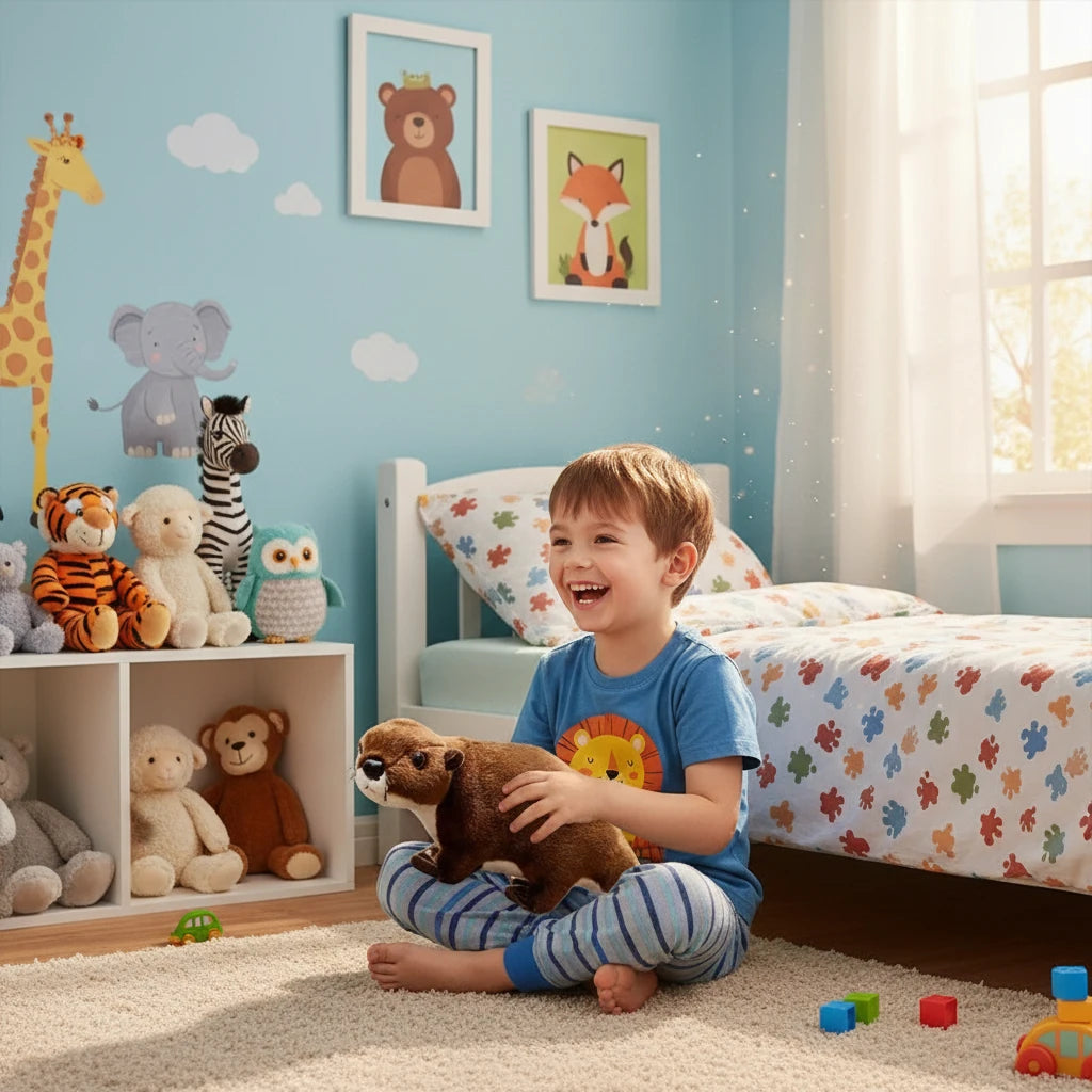 Otty la Loutre Amoureuse – Peluche Loutre Marron Réaliste | Compagnon Doux et Adorable pour Cadeau