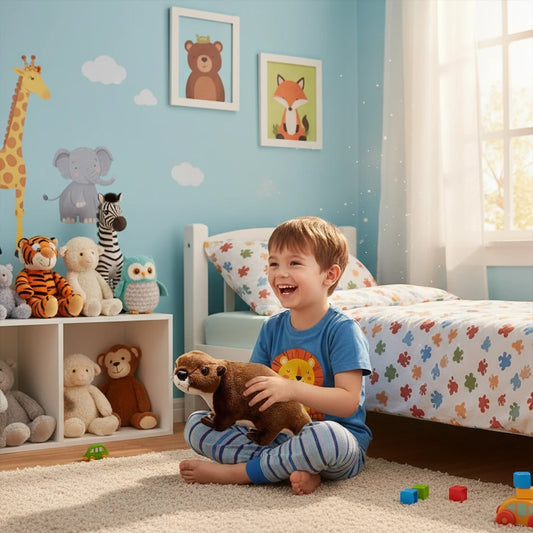 Otty la Loutre Amoureuse – Peluche Loutre Marron Réaliste | Compagnon Doux et Adorable pour Cadeau